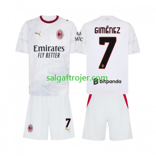 AC Milan Gimenez 7 Fodboldtrøjer Børn Udebanesæt 2026/27 Kort ærmer AC Milan Gimenez 7 Fodboldtrøjer Børn Udebanesæt 2026/27 Kort ærmer